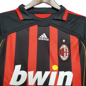 Camisa Retro AC Milan Manga Longa Home 06/07