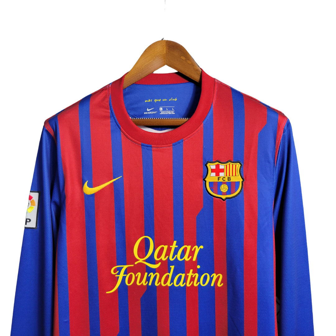 Camisa Retrô Barcelona Home Manga Longa 11-12