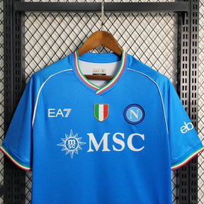 Camisa Napoli I 23/24 Torcedor EA7 Masculina - Azul