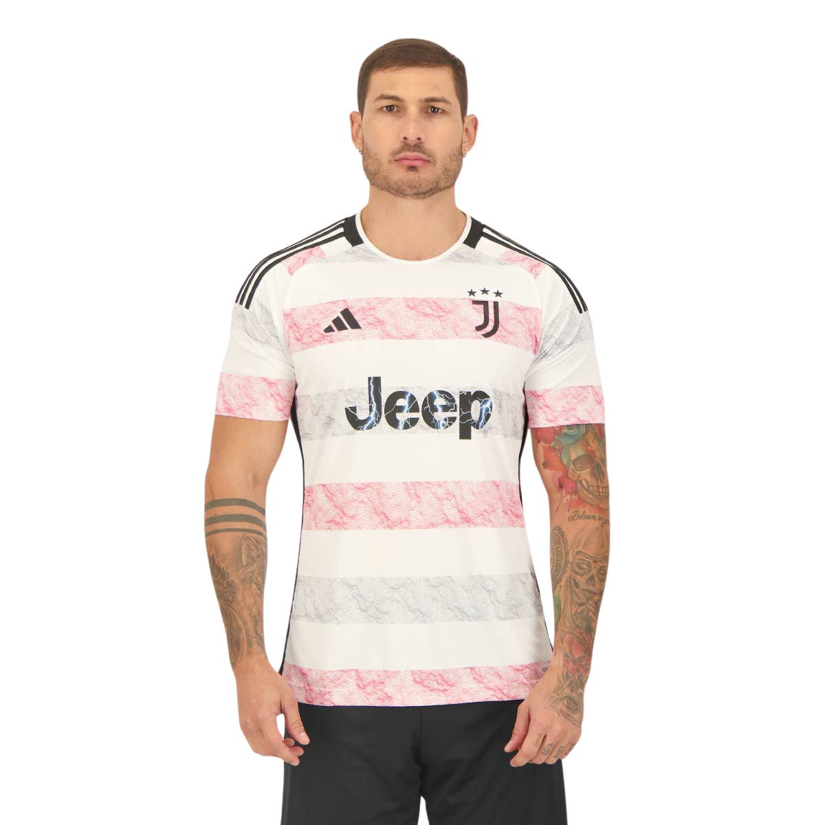 Camisa Juventus II 23/24 - Torcedor Adidas Masculina - Branca, Rosa e Cinza