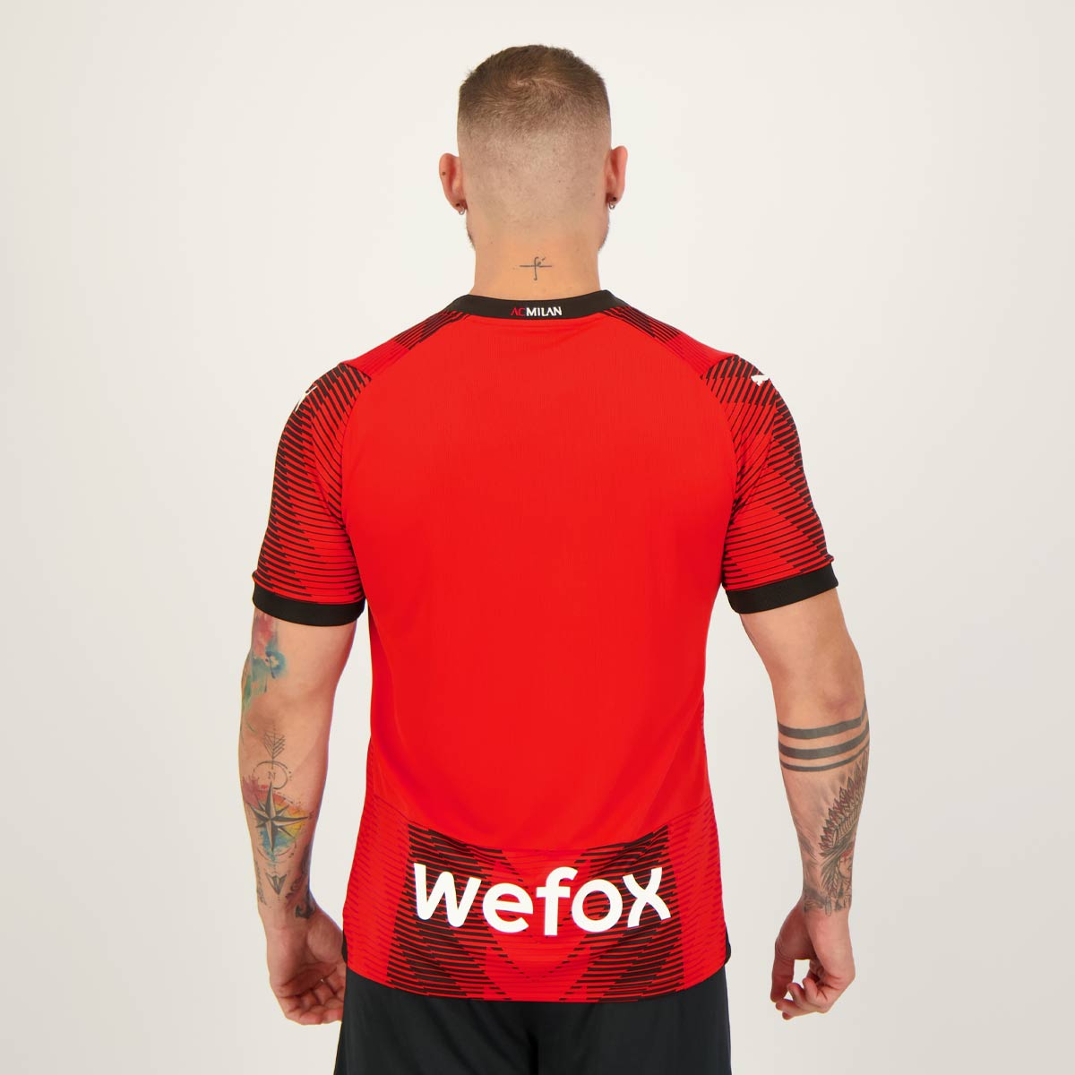Camisa Milan I 23/24 Torcedor Puma Masculina - Vermelha e Preta