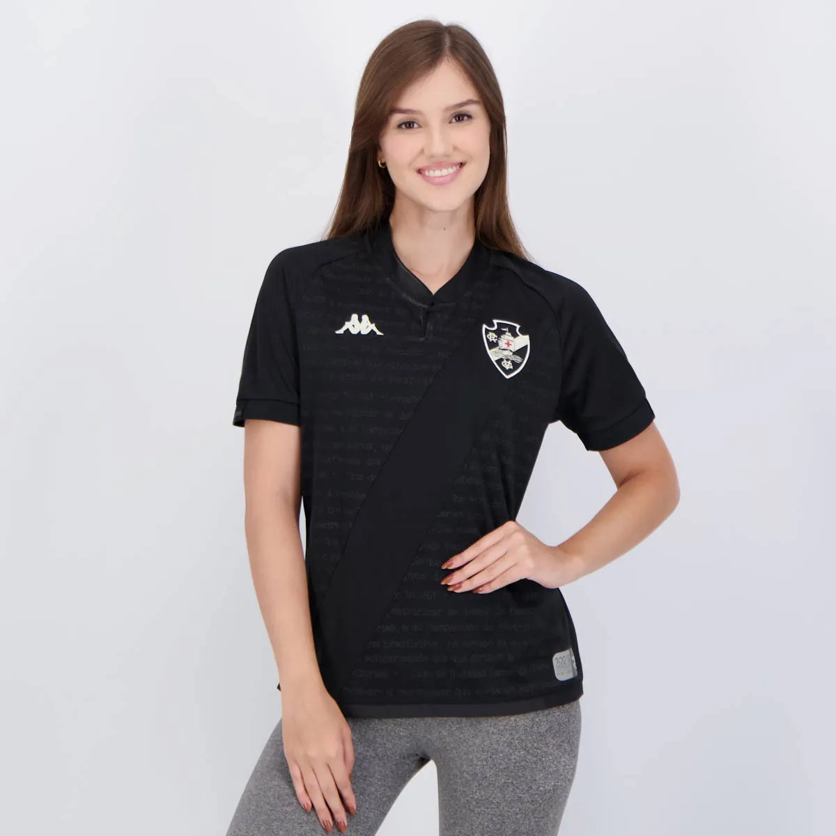 Camisa Kappa Vasco III 2024 Feminina Preta