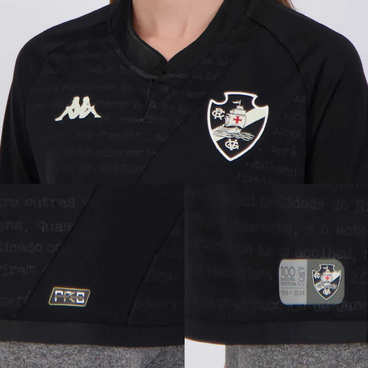 Camisa Kappa Vasco III 2024 Feminina Preta