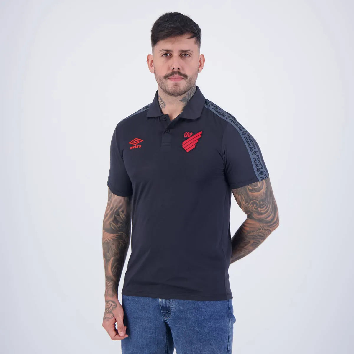 Polo Umbro Athletico Paranaense Viagem 2022 Preta